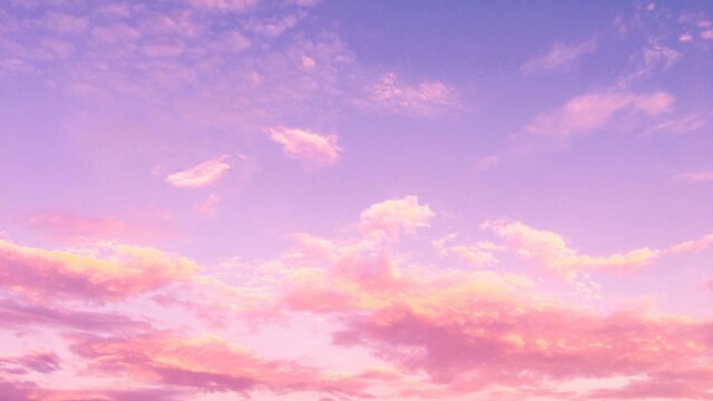Pink and purple evening sky with clouds Pink and purple clouds in evening sky